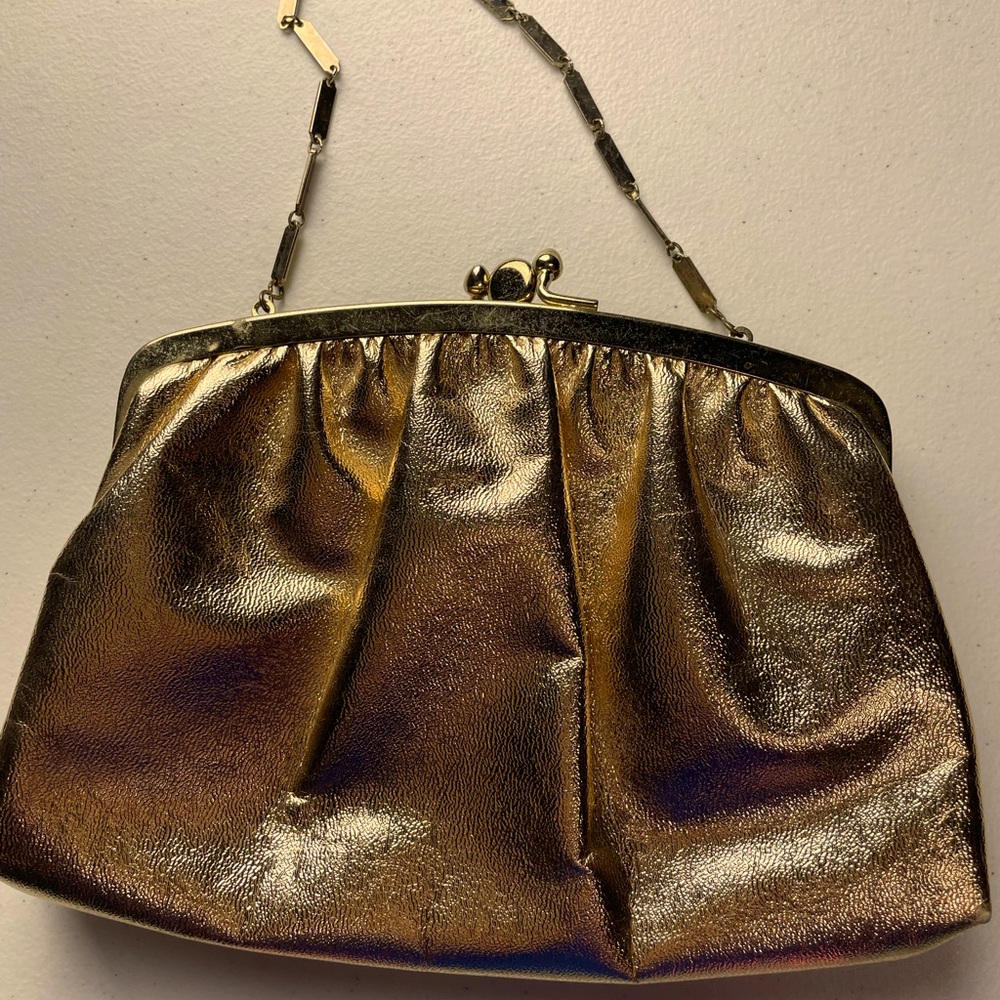 Vintage HL Harry Levine Gold Evening Purse Handbag